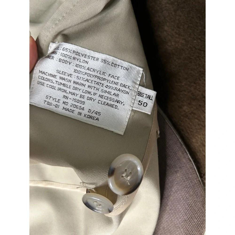 Vtg Raintamer Big Tall Beige lined Trench Coat Menswear Style Overcoat Size 50‎